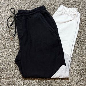 Women's Black and White Jogger Pants